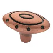 (5 Pack) 1-3/4 inch Ring & Dot Knob Copper Kettle