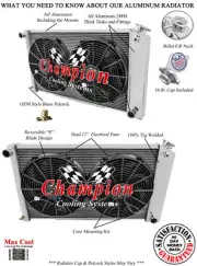 AL 3 Row Radiator 26",12" Fans for 1978-1987 Chevrolet Monte Carlo (Manual)