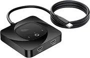 Usb-C Bidirectional Switcher Usb C Switcher 2 Computers Usb C Kvm Switch 8K@60Hz Support Hdr 10Gbps Data Transfer Pd 100W Charging 2 Usb-C Cables Included C Ect Tablet Phone Screen Black