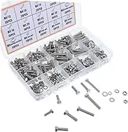 Yardenfun 375pcs Heavy Duty Stainless Steel Nut and Bolt Assortment Kit with Washers for DIY Projects Home Repairs and Automotive Applications
