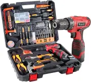 Durable 108-Piece DIY Tool Kit – Cordless Drill, Battery-Powered Solutions