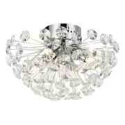 Lerida Chrome 30cm Crystal Flush 4 Lights Ceiling Lighting Telbix