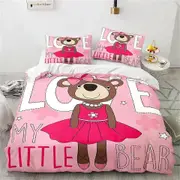 v1228 Bed Sheets Cartoon Cute White Rabbit Bedding Set Duvet Cover Set with Pillowcase Boys Girls Children Bed Linen Twin Full Queen King Size 3-Piece