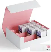 ZLCA Trading Card Storage Box for TCG Cards, Triple MTG Card Deck Box Holds 1800+ Cards, PU Leather Magnetic Closure Card Deck Box for Magic Commander Yugioh Sports Cards (White & Pink)