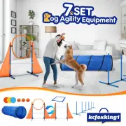 7 Set Dog Agility Equipment Obstacle Training Course Pet Toys Supplies