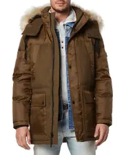 Andrew Marc Tripp Removable Faux Fur Hooded Parka