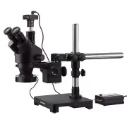 AmScope 7X-45X Trinocular Stereo Zoom Microscope + Boom + LED + 5MP Camera