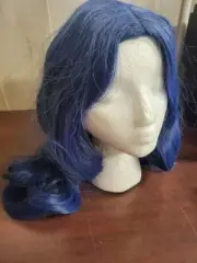 Blue Long Hair Wig Braided Headband 24"L Wavy Thick