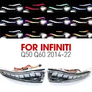RGB LED Mirror Sequential Signal Light & Fog Light for Infiniti Q50 Q60 2014-22