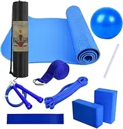 Yoga Kit - Exercise Mat with Yoga Blocks,Includes Resistance Band, Stretch Band, Exercise Equipment for Pilates and Fitness