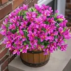 8 Bundles Artificial Flowers for Outdoors, Fake Silk Flowers Azalea Plants UV