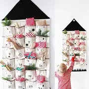 Advent Calendar for Filling Christmas Calendar Fillable Advent Calendar 2023, Christmas Advent Calendar, 24 Pockets Fabric Christmas Calendar for Hanging Christmas Ornament