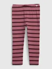 NEW $20 GAP Toddler Girls Striped Rosetta Pink Pull On Pants Leggings Size 3T