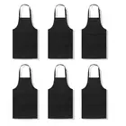 6Pack Adult Apron with 2 Pockets Adjustable Art Apron for Cooking Baking9188