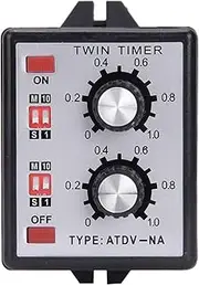 Respicefinem Knob Control Time Switch Relay On Off Twin Timer Relay MultiSection ATDVNA Ideal for AC110v and with Dedicated CMOSIC Power Saving Stable and Accurate 16 Time