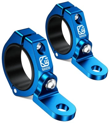 2 PCS UTV Whip Mounts Adjustable Light Bar Mount Fit 1.5"-2" Roll Bar Blue