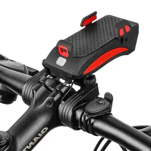 全新自行車行動電源手機架：「4000mAh」中置雙T6喇叭燈 USB充電手機支架 防水LED單車頭燈 腳踏車前燈手機座