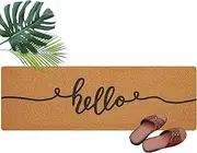 Ninehaoou Long Doormat 45'' x 15.5'' Front Door Mat for Entrance Inside Outdoor Large Decorative Door Rug Welcome Mat for Outside Home Entry(Yellow,Hello)