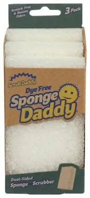 SCRUB DADDY Dye Free Sponge Daddy (Pack of 3 - 9 Sponges Total)