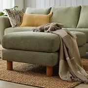 [koala] Lounging Sofa Ottoman, Khaki Green, Easy Assembly, Modern Curves Accent, Premium Sofa