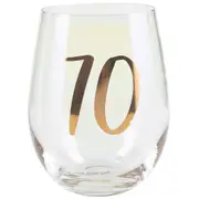 Rainbow Stemless 70th Wine/Alcohol Glass 600ml Birthday Drinking Drinking Cup