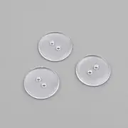 50 Plain Round Clear 2 Hole Sewing 11mm Buttons. Ideal for Crafts Like Scrapbooking, Cardmaking, Bling, Decoration