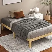 ALFORDSON Bed Frame King Single Wooden Bed Base with Solid Wood Pine Timber Slats, Mattress Base Platform Support, Oak Bed Foundation with Storage Space, Pramod Series Home Bedroom Furniture
