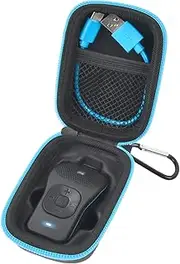 Carrying Case for Noxgear 39g Wearable Bluetooth Clip Speaker, Magnetic Clip-On Wireless Portable Speakers Mini Travel Storage Holder Box with Pocket for Cables, Carabiner, Black-Bag Only (Black)