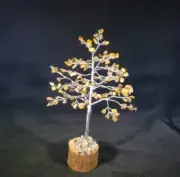 NATURAL TIGER EYE GEMSTONE CHIP TREE WITH 150 STONES CRYSTAL TREE OF LIFE