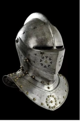 Medieval Knight Tournament Close Armor Helmet With Leather Liner - Best Gift For