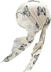 [LETSIQS] Chemo Headwear Pre Tied Head Scarf Headwraps Lightweight Turban Beanie Cap for Women