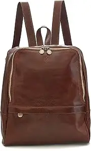 [Woodland Leathers] Womens Backpacks Italian Vera Pelle Leather Backpack Rucksack Convertible Fashion Shoulder Handbag With Anti Theft Pocket