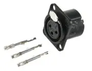 2x Neutrik XLR CONNECTOR 1A 50V 3-Way, Silver Over Nickel Plating, Panel Mount