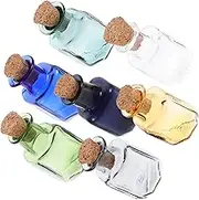 Cabilock 7pcs Colorful Mini Wish Bottles with Cork Stoppers Decorative Glass Jars for DIY Projects for Wishes and Crafts Origami Glassware