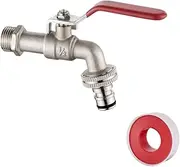Ibergrif M22201-1 M22201-1-Outdoor Valve,1/2-inch Water Connection, 3/4-inch Outlets, Brass Garden Tap, Brown, G1/2"
