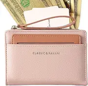 [Generic] Zipper Wallet with Wrist Strap - Multi-Functional Card Holder Wallet - Multi-Functional Coin Purse Large Capacity for Important Notes, Pink, Refer to description, Unisex