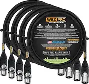 4 Units - 1 Meter - WBC-PRO-Quad Ultra-Silent Ultra-Flexible Balanced Star-Quad Cable with Amphenol Male & Female XLR Plugs & Black Tweed Jacket