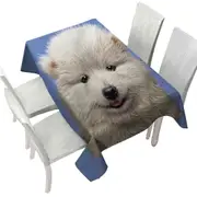 Cute Animal Art Adorable Samoyed Dog Puppy Tablecloth