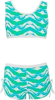 [Snapper Rock] Girl UPF 50+ UV Sun Protection Two-Piece Set Long Sleeve Swim Shirt & Bikini for Kids
