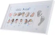 ABOOFAN First Year Baby Photo Frame Handprint Footprint Kit Baby Milestone Nursery Decor Birthday
