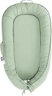 CooCooBaby Infant Lounger, Baby Nest Cover for Baby Girls & Boys, Newborn Essentials for Baby 0-12 Months, 100% Cotton Breathable, Co Sleeper Portable Travel Bed (Spring_Green)
