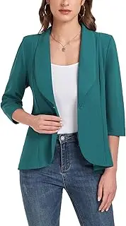 [YOUNIFIZ] Blazers for Women 3/4 Sleeve Open Front Cardigans Blazer Button Shawl Collar Ladies Jackets Work Office Blazers Jackets