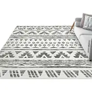 Modern Rug Fluffy Geometric Washable Non-slip Carpet for Living Room-K