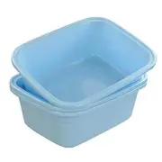 3-Pack 16 Quart Large Plastic Wash Basin, Rectangle Dish Pan, Blue