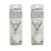 2PK Wishstone Clear Quartz Heart Pendant Necklace Jewellery Women's Accessory