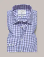 Hawes & Curtis Non-Iron Navy & Pink Check Slim Shirt Size: 16" collar, 37" sleeve