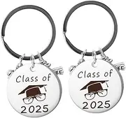 [LIFKOME] Stainless Steel Keychain Chain Grad Keyring for Backpack Bag Pendant Keychains Graduation Charm