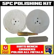 METAL POLISHING KIT BENCH GRINDER BUFFING WHEELS ALL METALS POLISH LIKE THE PROS