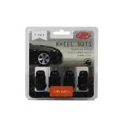 SAAS Wheel Nuts Acorn Bulge 7/16 Inch Black Finish 35mm Length - in a Pack of 5