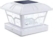 SIEDiNLAR Solar Post Cap Lights Outdoor 2 Color Modes 8 LEDs 1 Pack, White